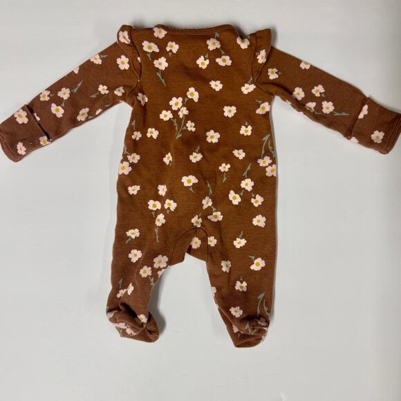 🌼 Carter's Floral 2 Way Zip Cotton Sleep & Play One Piece Baby Girl Newborn - Picture 3 of 6